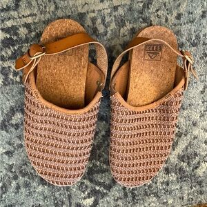 Reef Brown Woven Slip-On Clogs